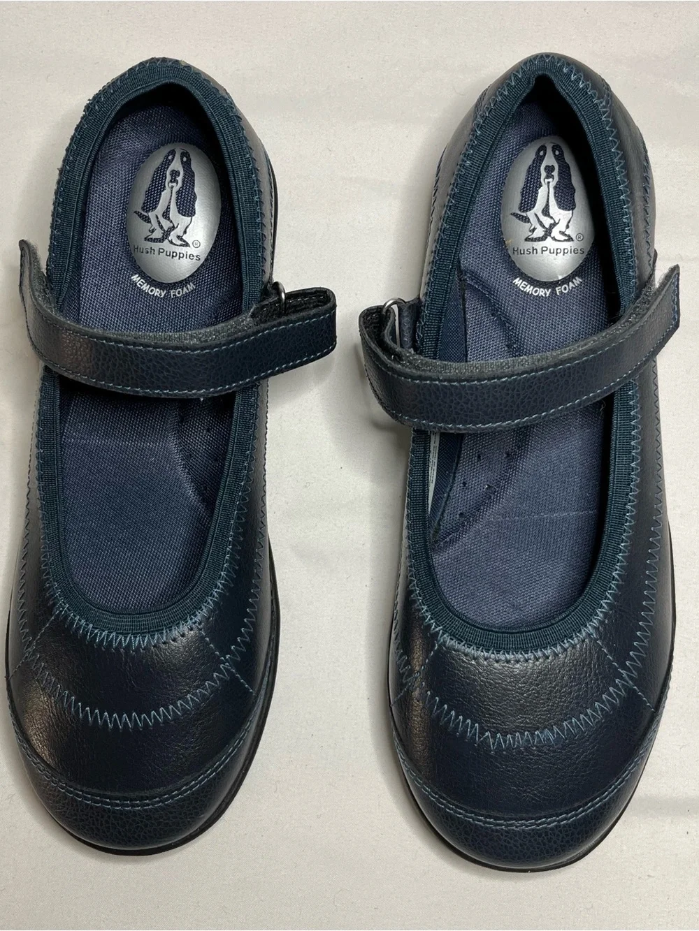 Hush Puppies Kids Navy Mary Jane Shoes with Memory Foam